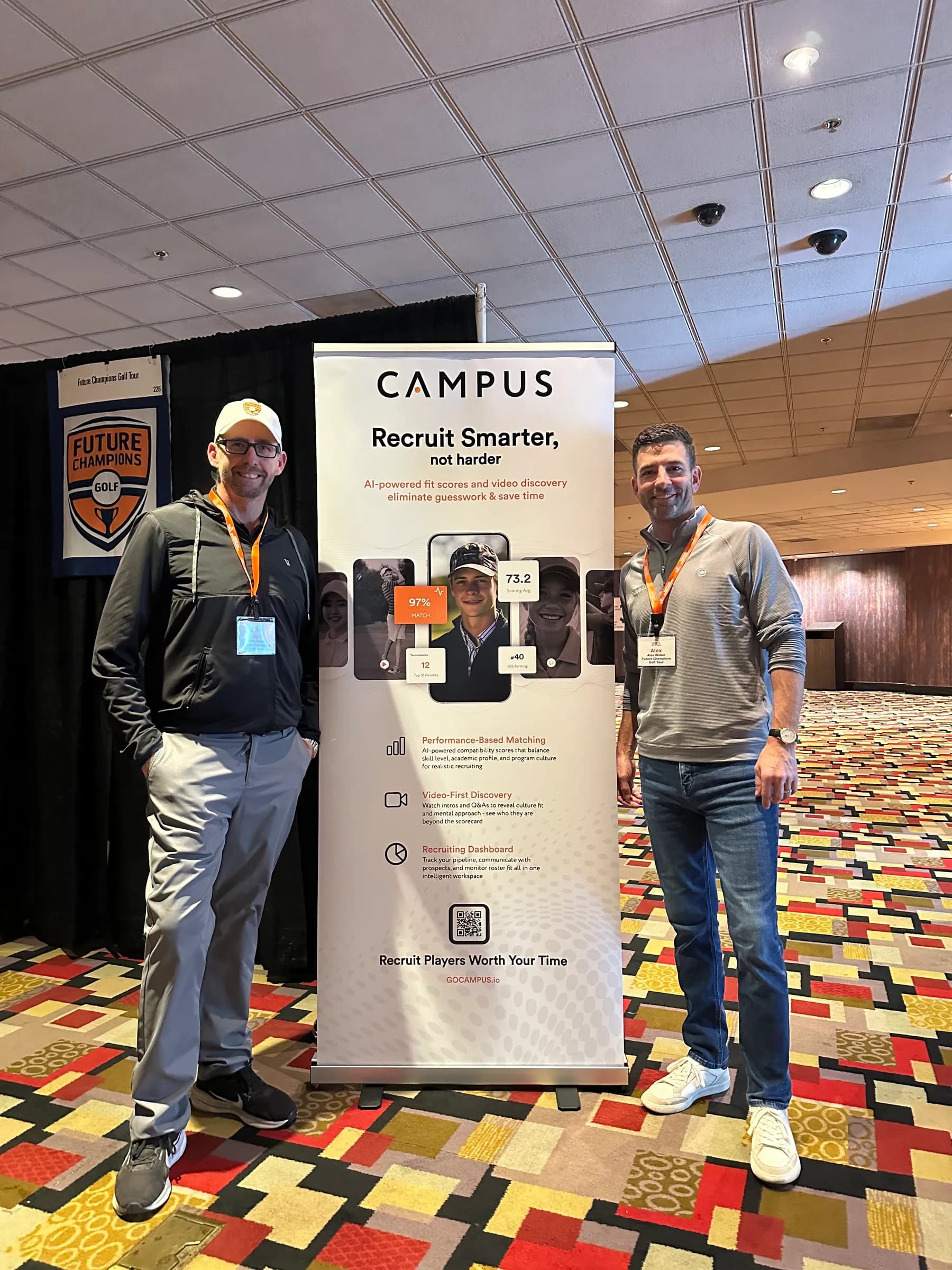 Campus 'Recruit smarter' pull-up banner at the event