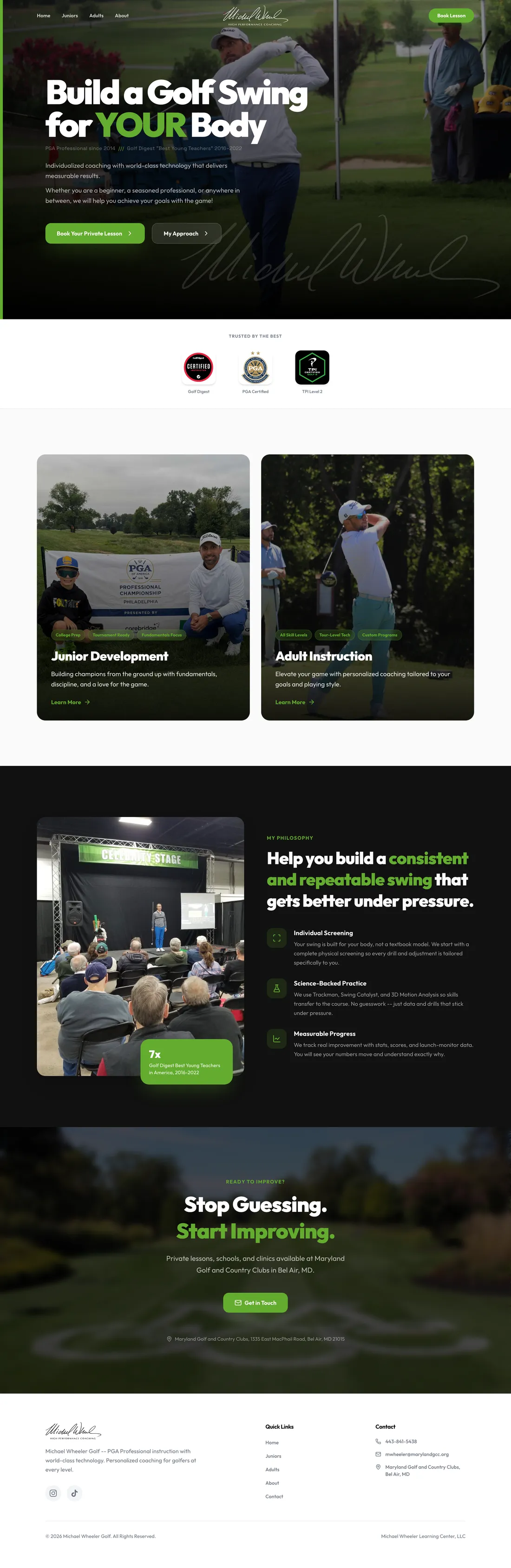 Michael Wheeler Golf website