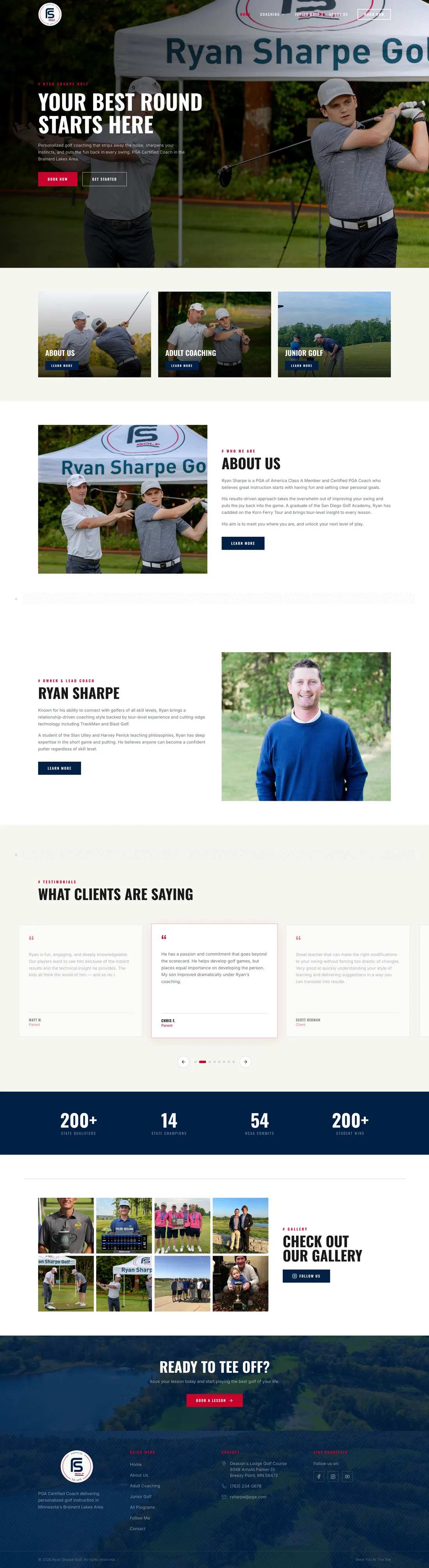 Ryan Sharpe Golf website