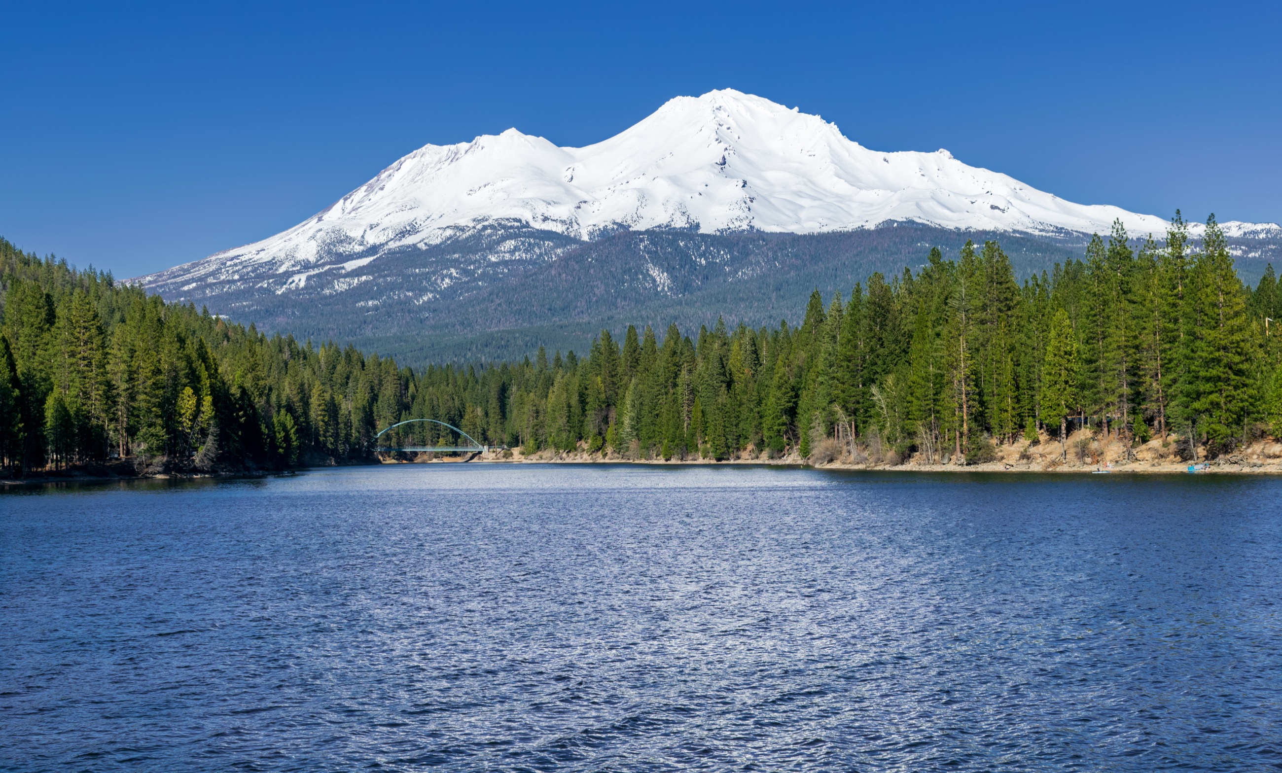 Mount Shasta reflected in a lake