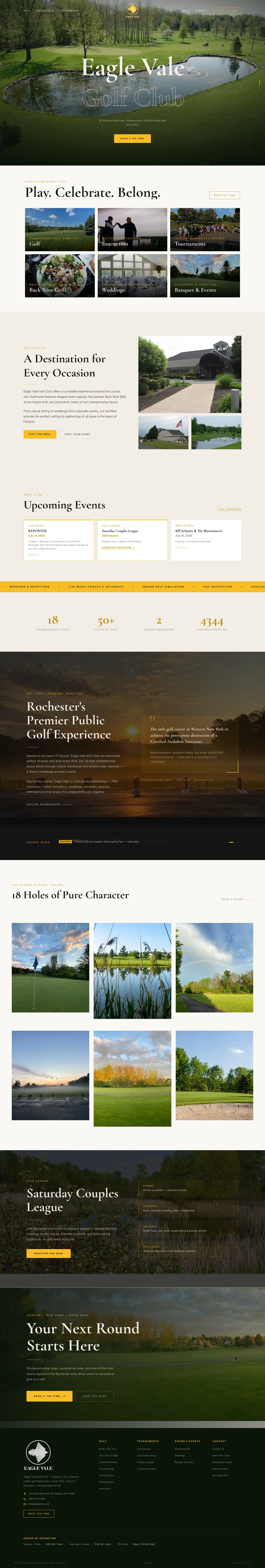Eagle Vale Golf Club, website by Unstuck